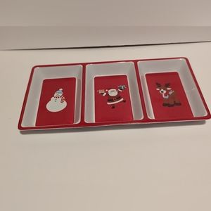 3-section Christmas serving tray